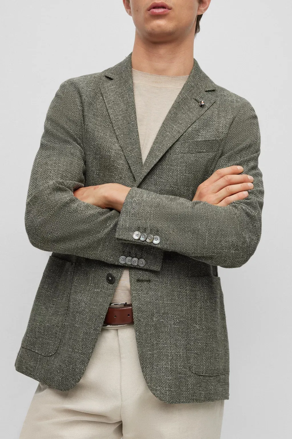 BOSS Patterned Cotton Blend Jacket C-Hanry  