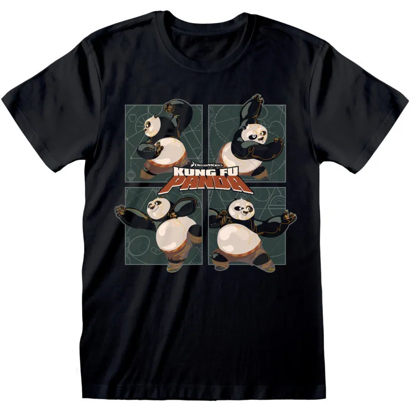 Kung Fu Panda Fighting Stance T-Shirt – Schwarzes Unisex Shirt