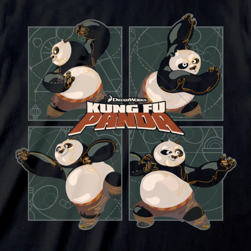 Kung Fu Panda Fighting Stance T-Shirt – Schwarzes Unisex Shirt