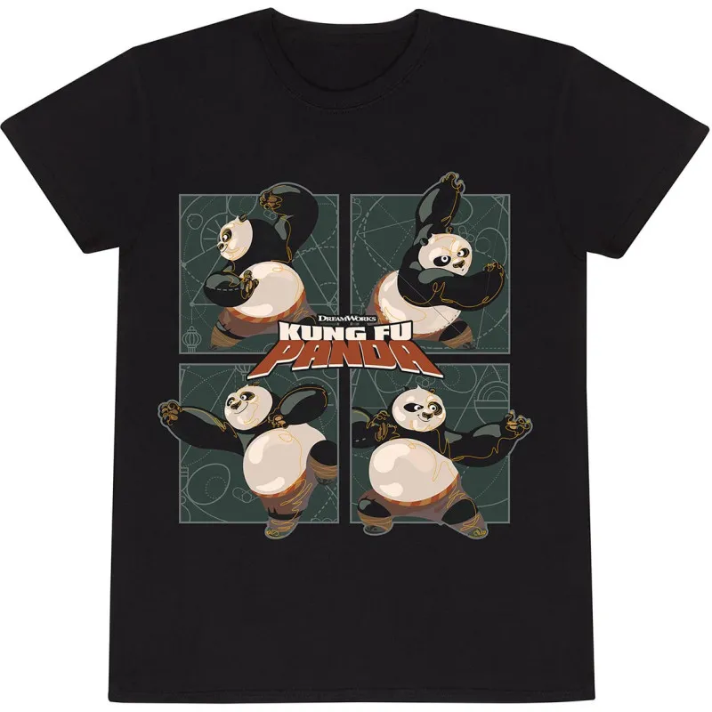 Kung Fu Panda Fighting Stance T-Shirt – Schwarzes Unisex Shirt