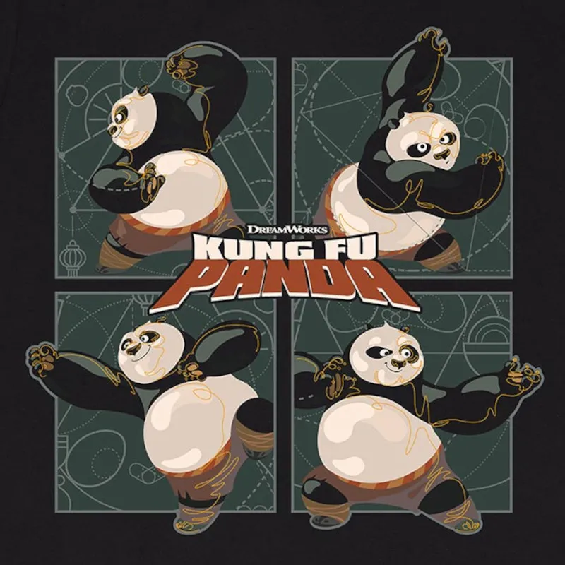 Kung Fu Panda Fighting Stance T-Shirt – Schwarzes Unisex Shirt
