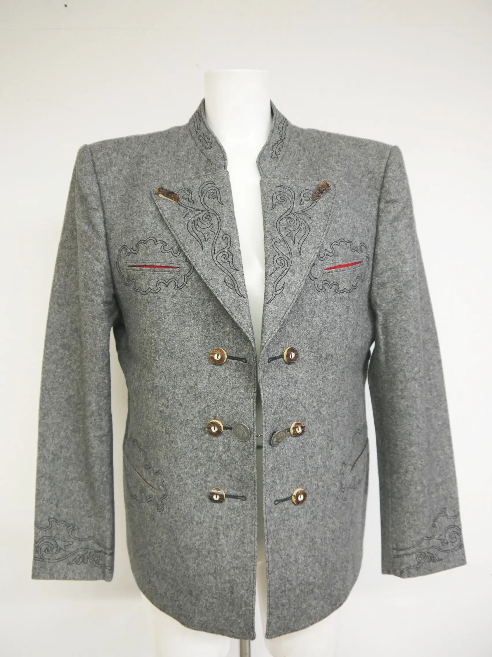 Tiroler Loden grau mit Hirschhornknopf hammer Herren Walk und Lodenjacken Gr.50