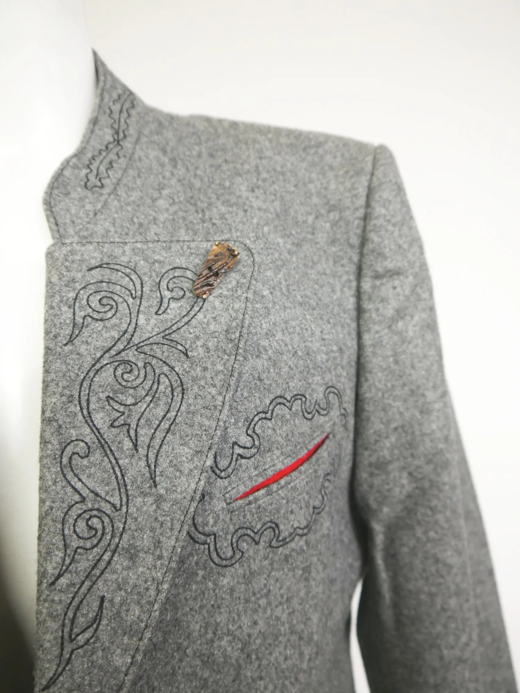 Tiroler Loden grau mit Hirschhornknopf hammer Herren Walk und Lodenjacken Gr.50